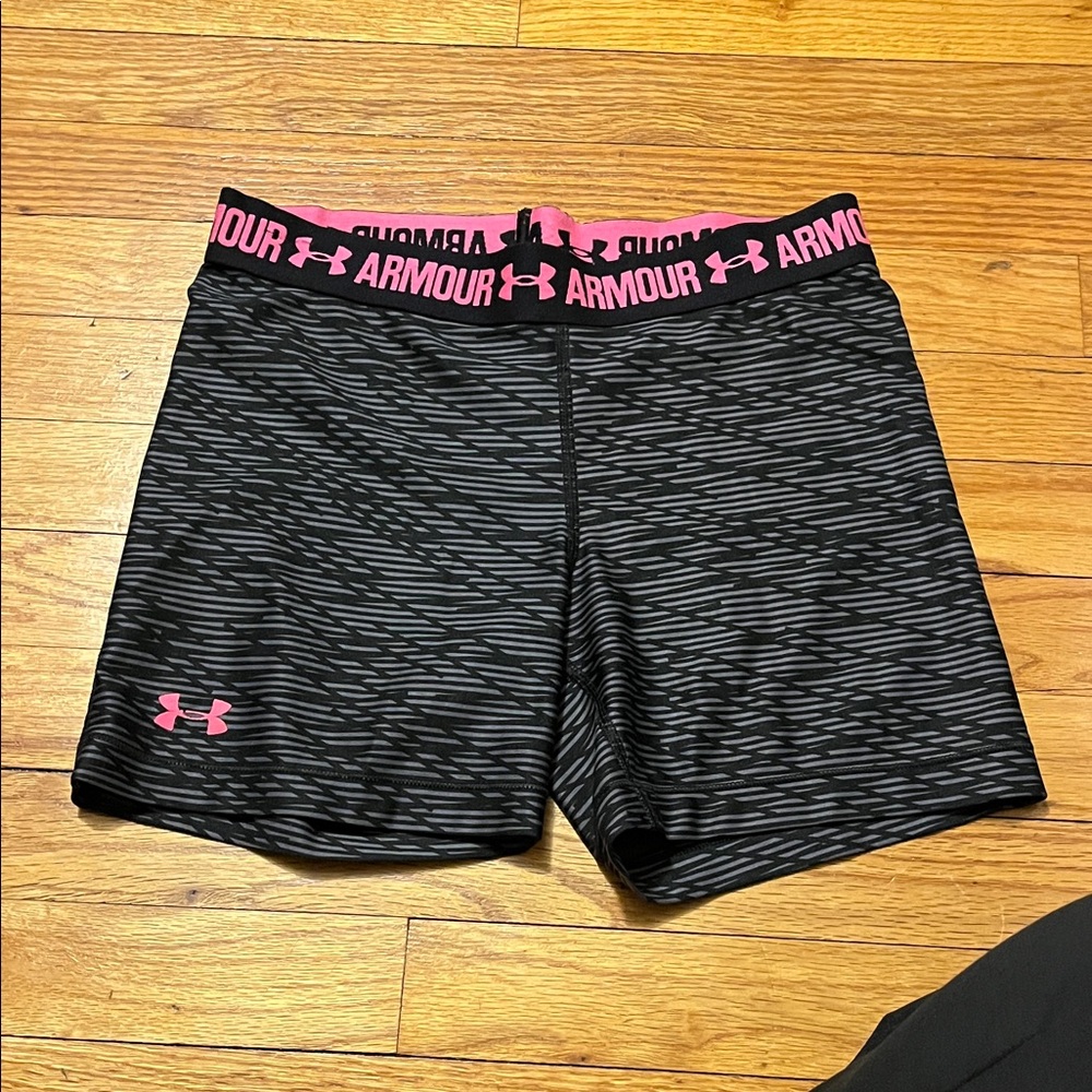 Under Armour Women's Athletic Shorts - Black with Pink Accents